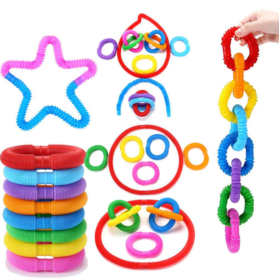 Fashnics Pop-Röhrchen Regenbogen Fidget Spielzeug Kunststoff Bunt - Bild 2