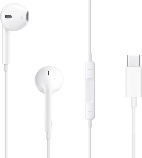 FONKEN USB-C In-Ear-Kopfhörer mit Mikrofon, weiße Musik-Ohrhörer für Samsung, OnePlus, Xiaomi, Redmi und Huawei - Bild 1