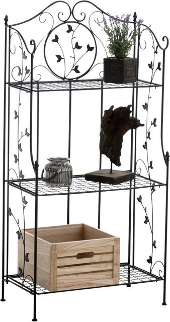 TPFGarden Standregal Remus aus Metall in Schwarz, B/T/H: 58 x 33 x 118 cm - Bild 1