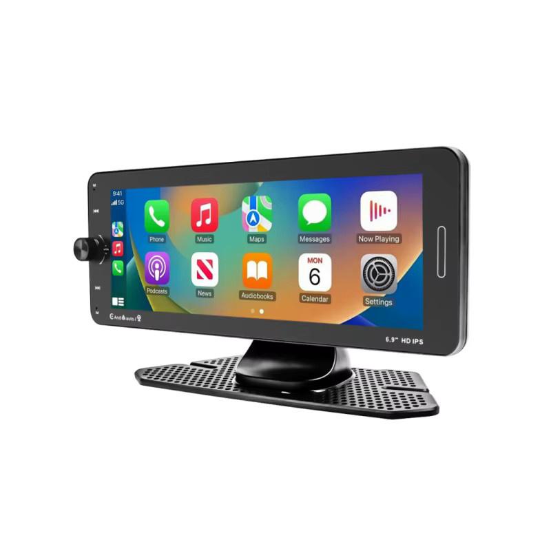 Icreative Tragbares Autoradio mit 6,9 Zoll HD IP-Display, Drahtloses CarPlay, Bluetooth, Wi-Fi und Mirror Link, Schwarz - Bild 6