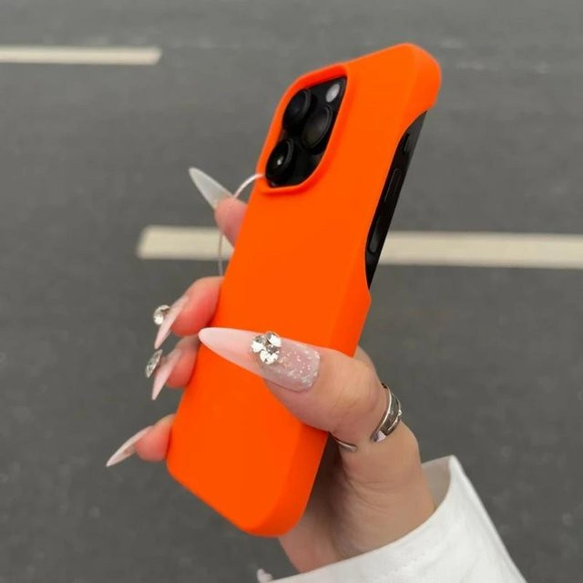 Rui Di Stoßfeste Silikon Handyhülle im Candy Matt Design für iPhone 12, Orange - Bild 1