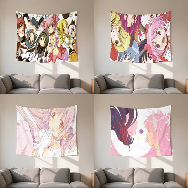 Puella Magi Madoka Magica Wandteppich mit Portrait-Aufdruck, Mehrfarbig, Rechteckig - Bild 1