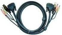 ATEN KVM Anschlusskabel USB Typ A und 3,5 mm Klinke auf USB Typ B und 3,5 mm Klinke, Schwarz, Länge: 1,8 m - Bild 1
