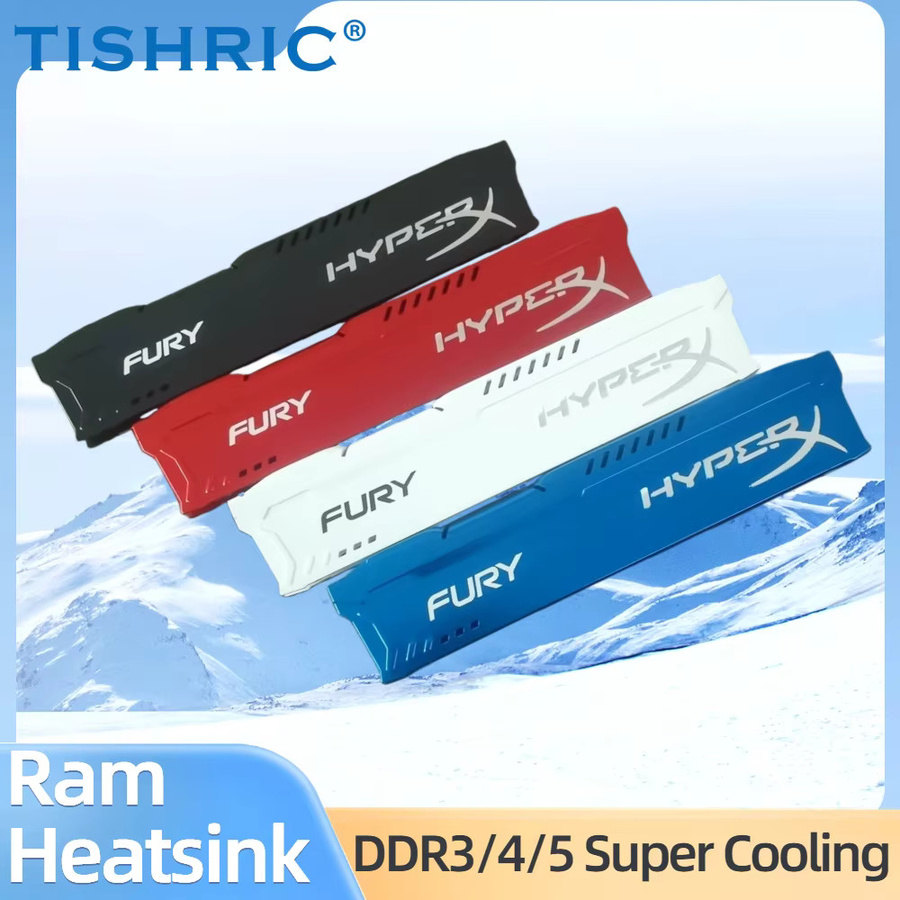 TISHRIC RAM-Kühlkörper Radiator RAM Armor Vest für DDR2 DDR3 DDR4 DDR5 in Schwarz und Blau - Bild 1
