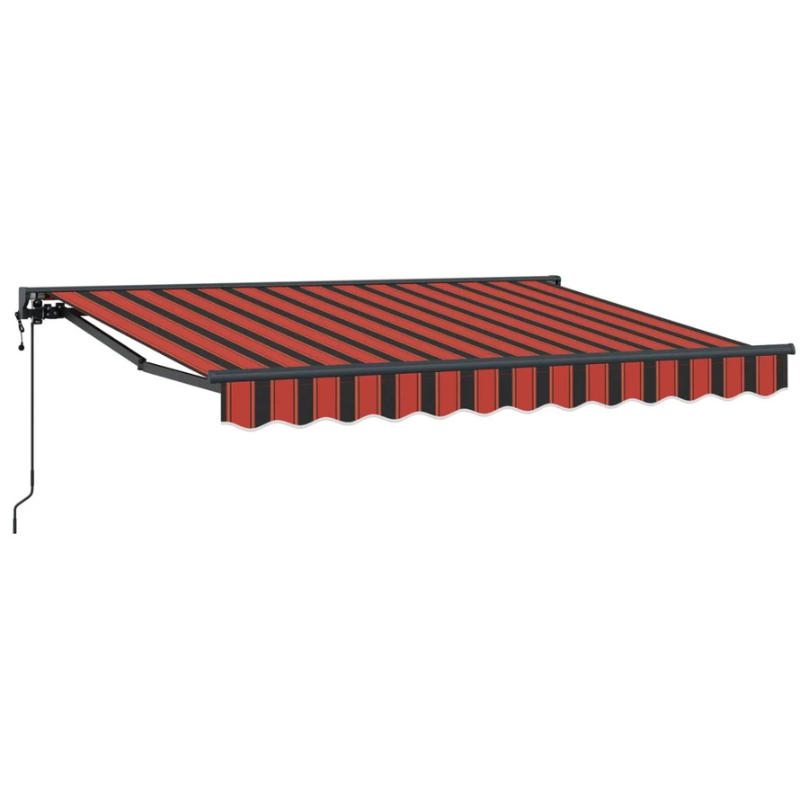 vidaXL Elektrische Ausziehbare Markise mit Semi-Cassette in Orange, Schwarz, Gelb und Anthrazit, Breite: 350 cm, Tiefe: 200 cm - Bild 2
