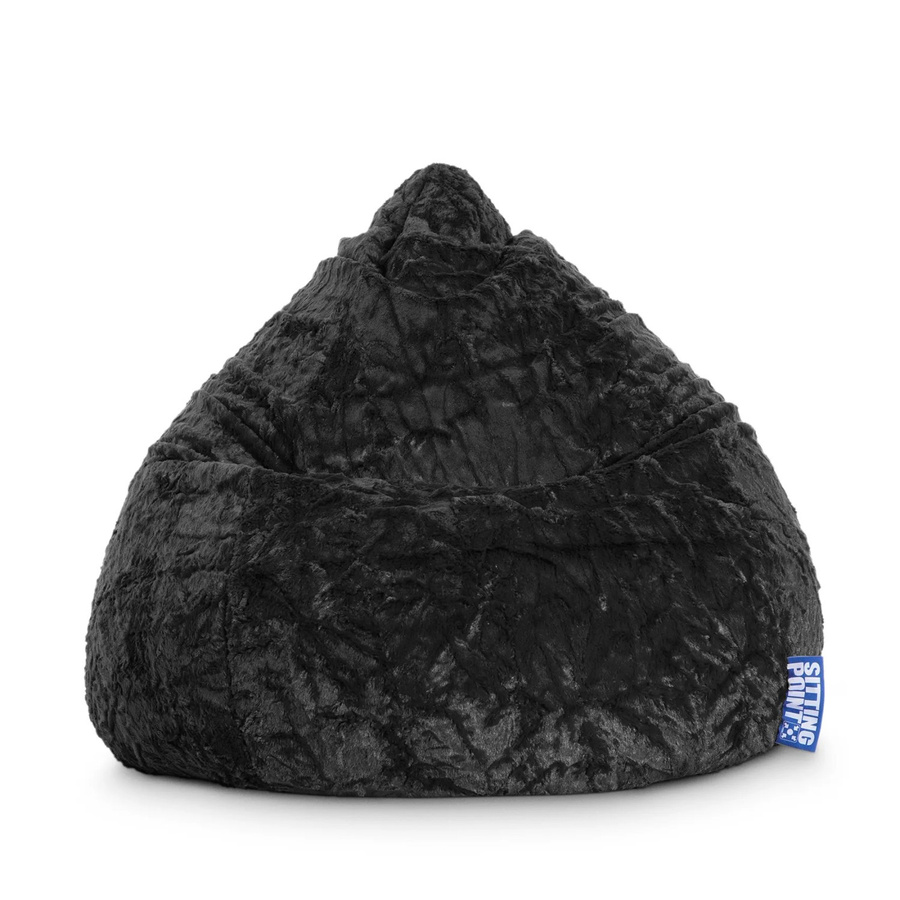 Sitting Point Sitzsack Fluffy XL in Schwarz aus Microfaser mit abnehmbarem Bezug, B/H: 70 x 110 cm - Bild 2