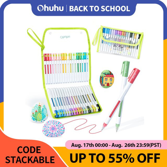 Ohuhu Acryl-Gelstifte mit 36 Farben und extra feiner 0,7 mm Rollerspitze in Multicolour - Bild 1