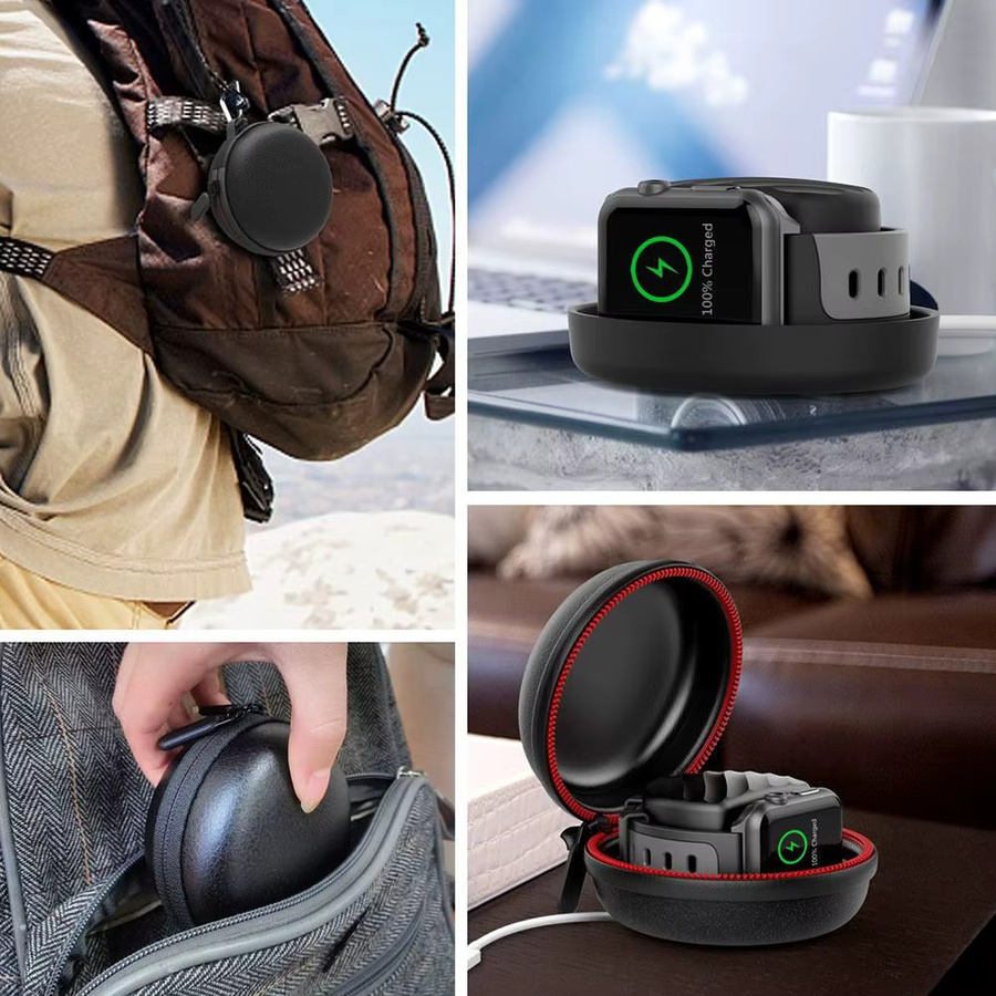 Harte Aufbewahrungstasche aus EVA für Apple Watch und Ladestation in Schwarz - Bild 6
