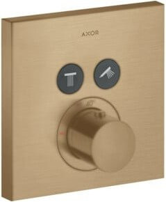 Hansgrohe Fertigmontageset ShowerSelect UP-THM Duschset mit Thermostat und 2 Durchlässen, eckig, brushed bronze - Bild 1