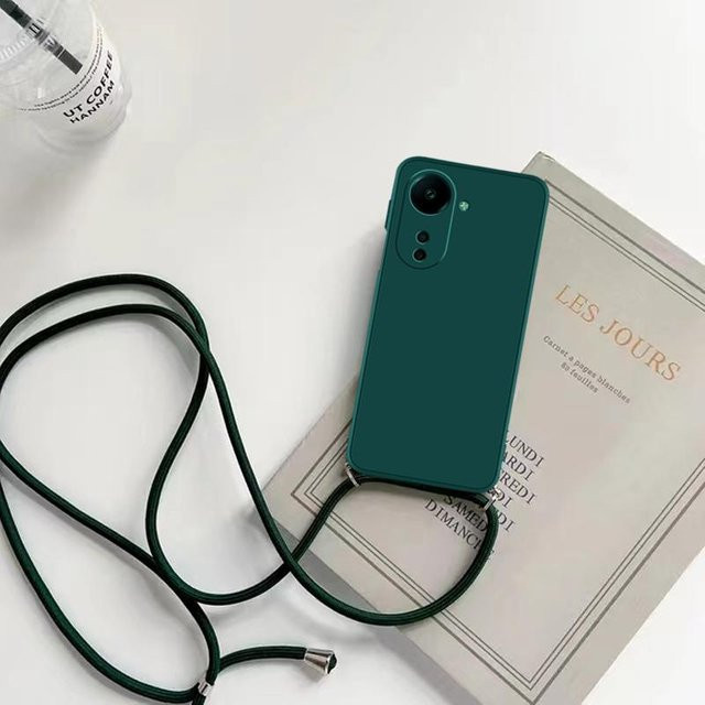Silikonhülle mit Umhängeband und Halskette für Motorola Moto G85 G84 G54 G35 G34 G32 G24 G14 G04 in Grün - Bild 1