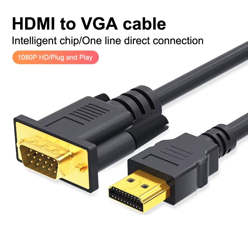SD&HI HDMI auf VGA Adapter Konverterkabel in Schwarz mit Full HD 1920 x 1080P, Länge: 1,8 m - Bild 4