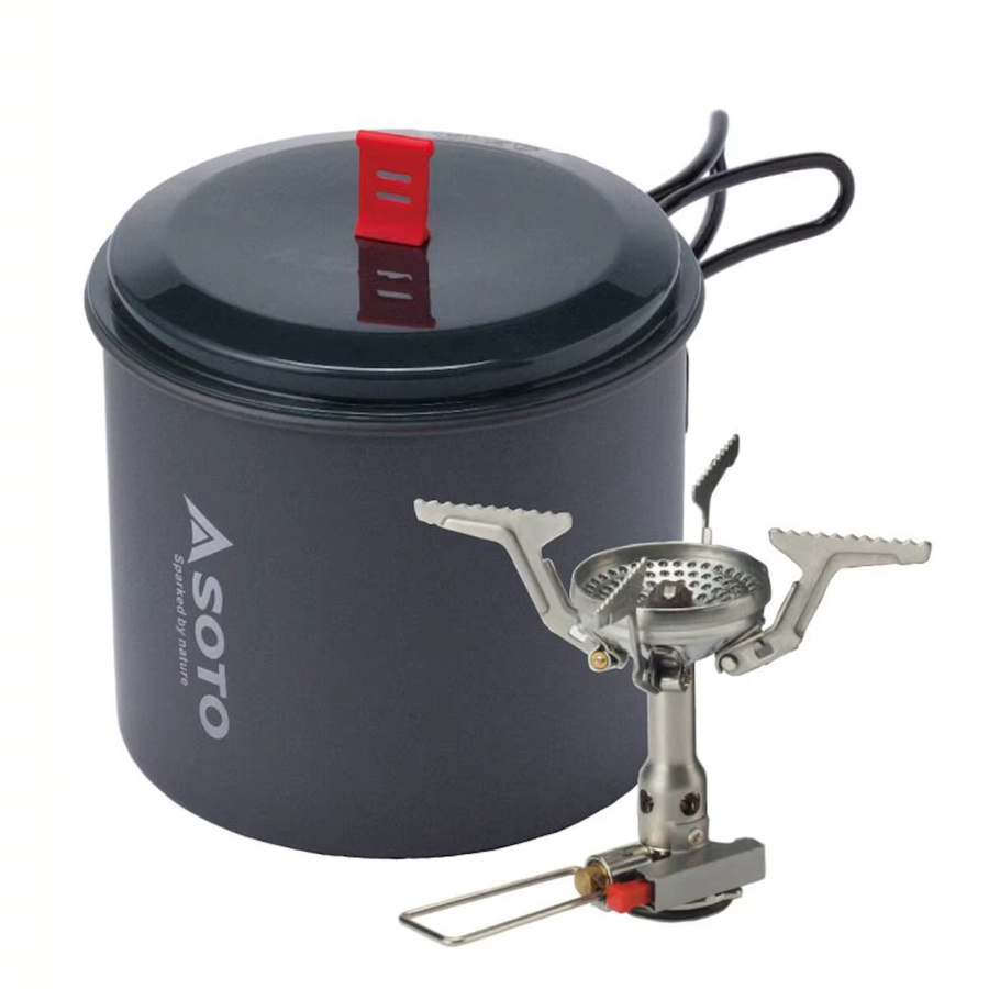 SOTO Amicus Piezo Gaskocher mit New River Pot in Anthrazit - Bild 2