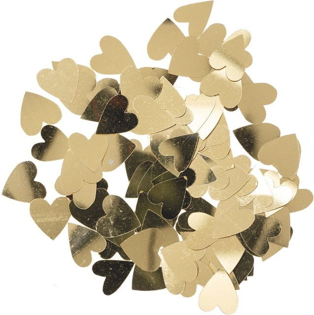 Rico Design Herz Konfetti aus Gold Flitter 100 Stück - Bild 1