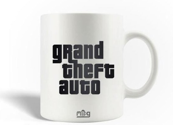 MANIACASE Tasse Grand Theft Auto Noir in Schwarz und Weiß, 30 cl, aus Keramik, spülmaschinenfest - Bild 1