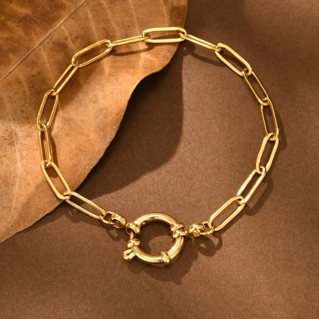 Myfresty Kettenarmband Edelstahl, Gold, Damen - Bild 1