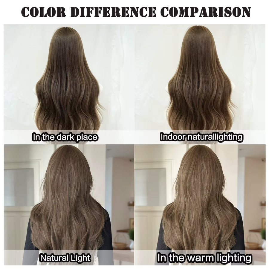 7JHH WIGS Perücke für Damen, braun, lang, glatt, synthetisch - Bild 5