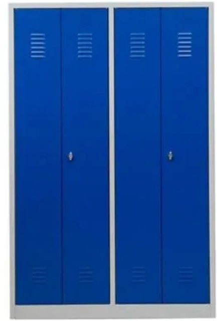 PROREGAL Garderobenspind Camel in Grau-Blau mit 4 Fächern und 2 Schlössern, H x B x T: 180 x 117 x 50 cm - Bild 1