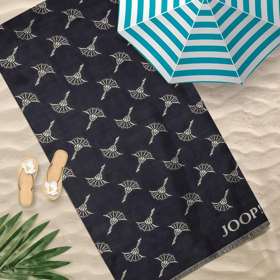 J-JOOPES Handtuch Strandtuch Blau, schnelltrocknend und saugfähig, B/H: 40 x 70 cm - Bild 3
