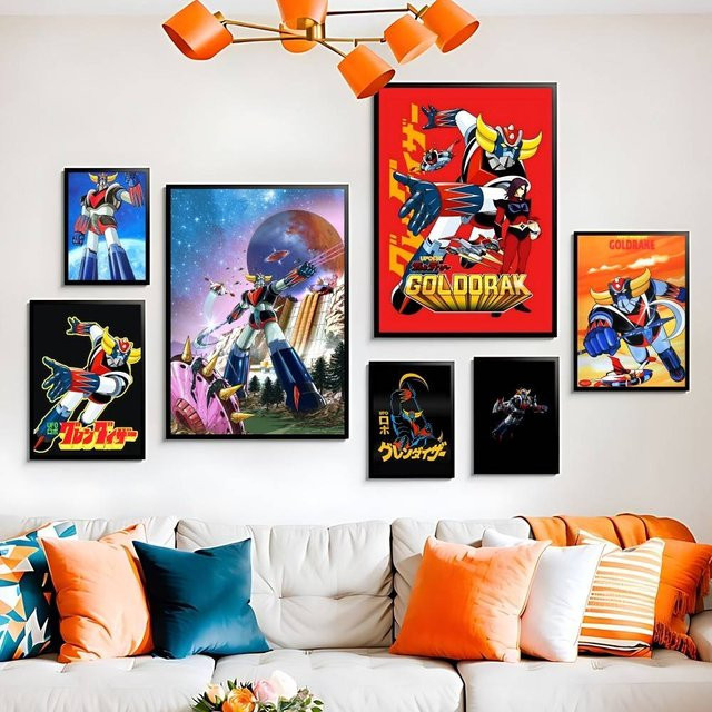 52TOYS UFO Roboter Goldorake Retro Druckposter in Gold und Multicolour - Bild 1