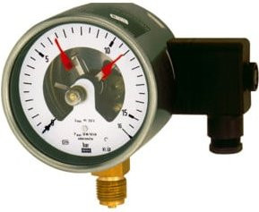 Riegler Kontaktmanometer Messbereich 0 - 2,5 bar, Anschluss G 1/2 radial unten, Durchmesser 100 mm, Farbe Silber - Bild 1