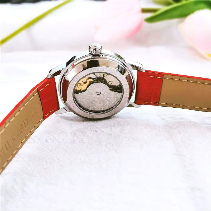 AOKULASIC Armbanduhr Automatik, Weiß, Leder, Damen - Bild 2
