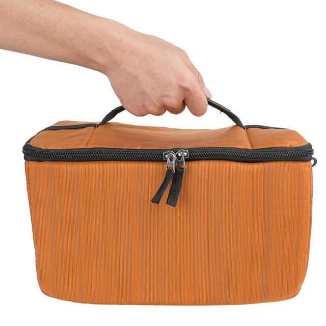 Andoer Wasserdichte DSLR-Kameraobjektivtasche mit Riemen und Trennwänden in Orange und Beige - Bild 1