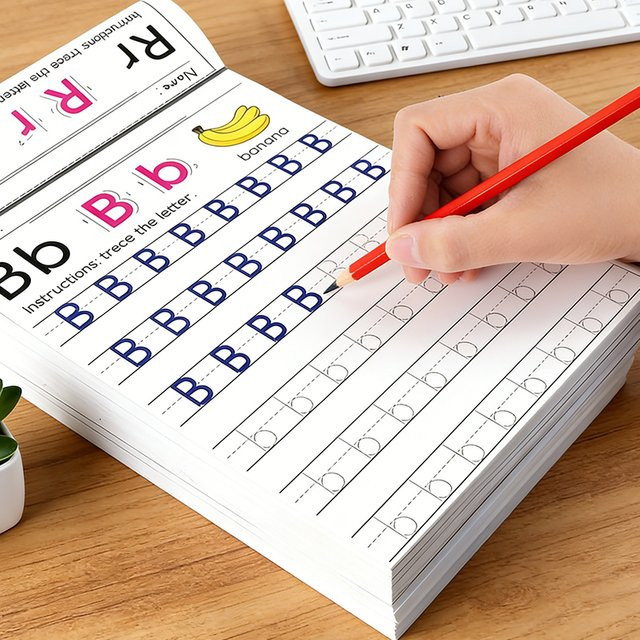 Yligoode A-Z Arbeitsheft für Kinder: 32-seitiges Englisch Lernbuch mit Alphabet- und Wortübungen sowie Stiftkontrolltraining in Mehrfarbig - Bild 1