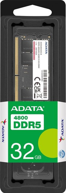 ADATA SORAM D5 32 GB DDR5-4800 SO-DIMM ECC Arbeitsspeicher Schwarz - Bild 1