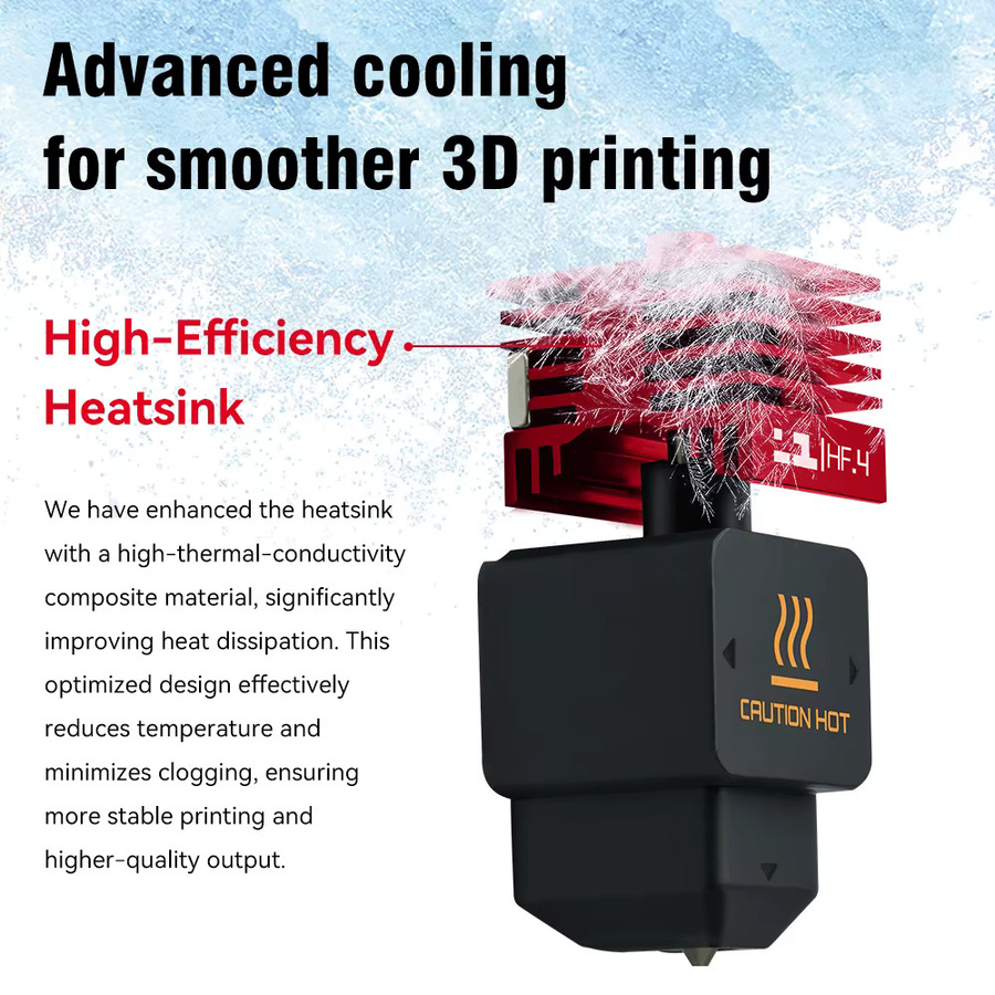 H2D Highflow Hotend für Bambu Lab 3D Drucker mit 0,4 mm Düse und HCN-Beschichtung - Bild 1