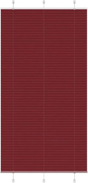 vidaXL Plissee Bordeauxrot, semi-transparent, Polyester, B: 110 cm, H: 200 cm - Bild 1