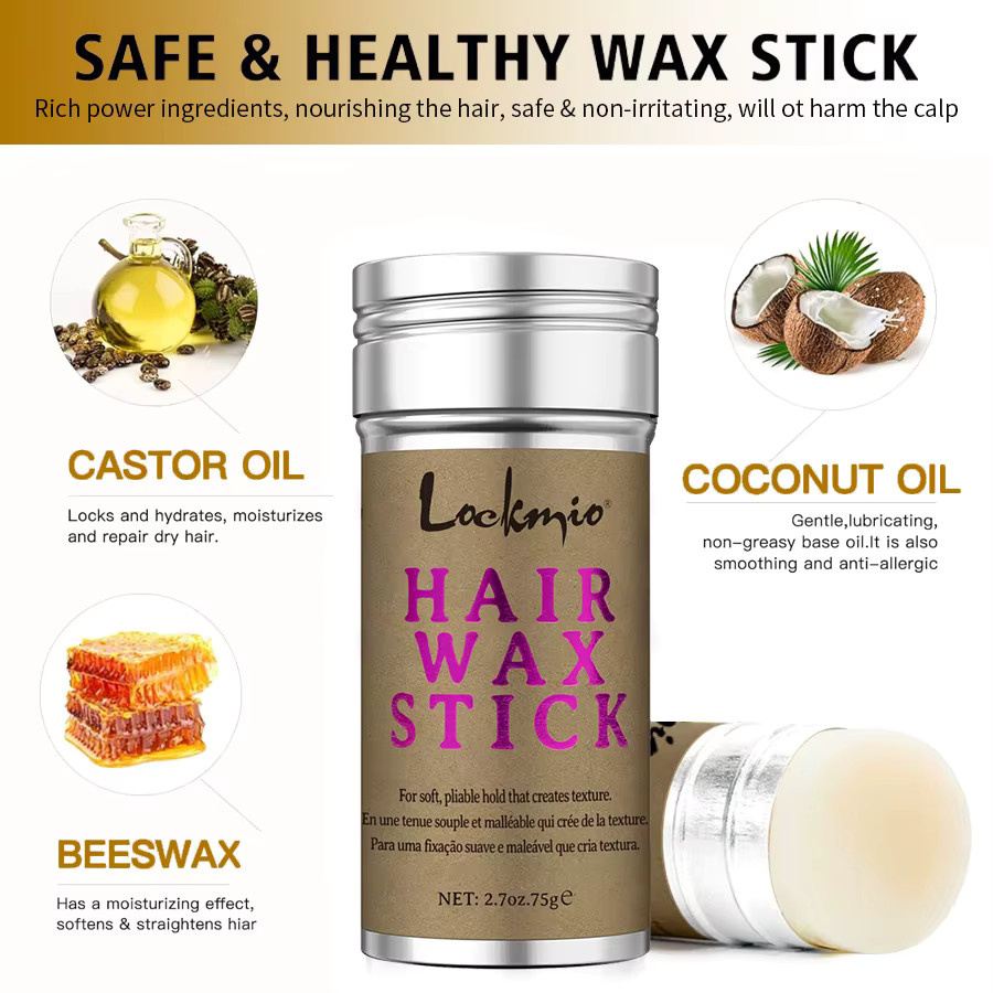 LOCKMIO Haarwachs-Stick, Glättende Styling-Wachscreme, Unisex - Bild 3
