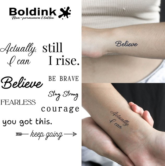 Boldink Courage Temporäres Tattoo, wasserfest, semipermanent - Bild 1