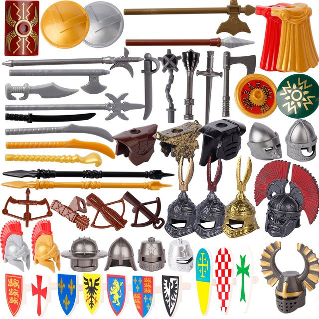 BRICKPANDA Ritter, Mittelalterliche Militärwaffen Bausteine Zubehör, Kunststoff, Bunt / Mehrfarbig - Bild 1