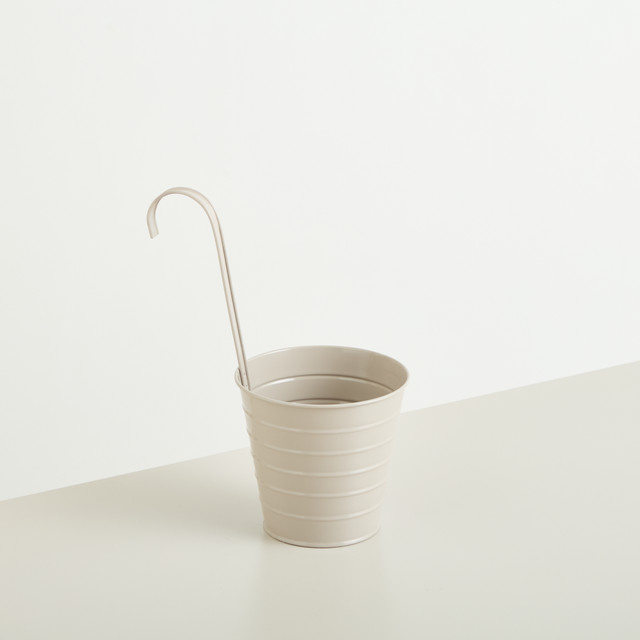 Moderner Metall Hängetopf von BLUME2000 in Taupe, Höhe: 13,3 cm - Bild 1