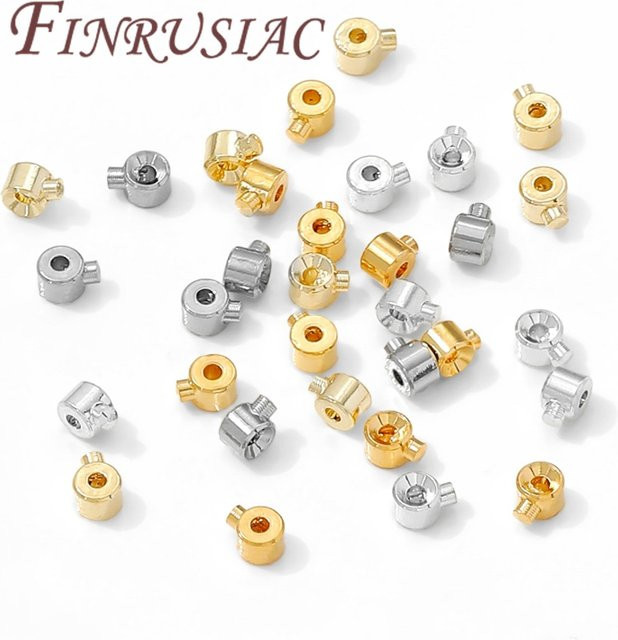 FINRUSIAC Quetschperlen, Messing, Silber, 18 Karat vergoldet - Bild 1