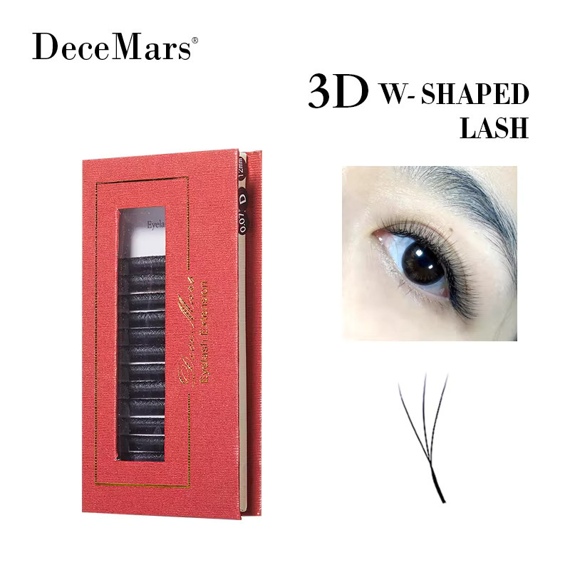DeceMars Wimpernverlängerungen 3D W-Form, Black, Unisex, 3er Set - Bild 2