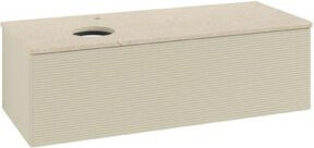 V&B Waschtischunterschrank Antao mit Frontstruktur in Grau lackiert, B/T/H: 120 x 50 x 50 cm - Bild 1