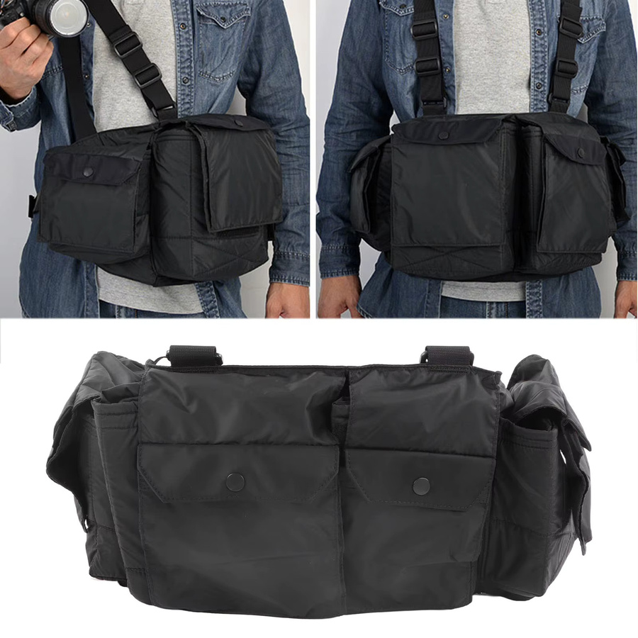 Schwarze Kameratasche für SLR und DSLR, mittelgroße Reisetasche für Fotografen, geeignet für Herren und Damen - Bild 3