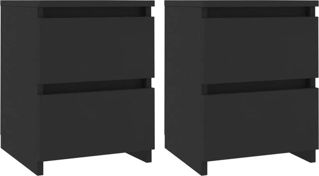 vidaXL Nachttische 2er-Set Schwarz aus Holzwerkstoff B/T/H: 30 x 30 x 40 cm - Bild 1