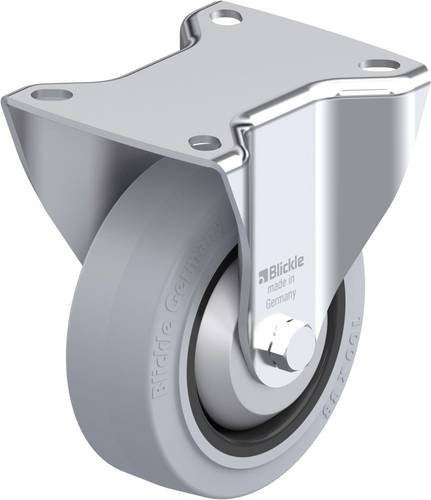 Blickle Stahlblech-Bockrolle B-POEV 100KAD-SG-FA in Schwarz-Grau mit 100mm Rad-Durchmesser und 200kg Tragfähigkeit - Bild 1