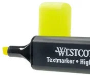 Westcott Textmarker mit Keilspitze in Gelb und Schwarz - Bild 1