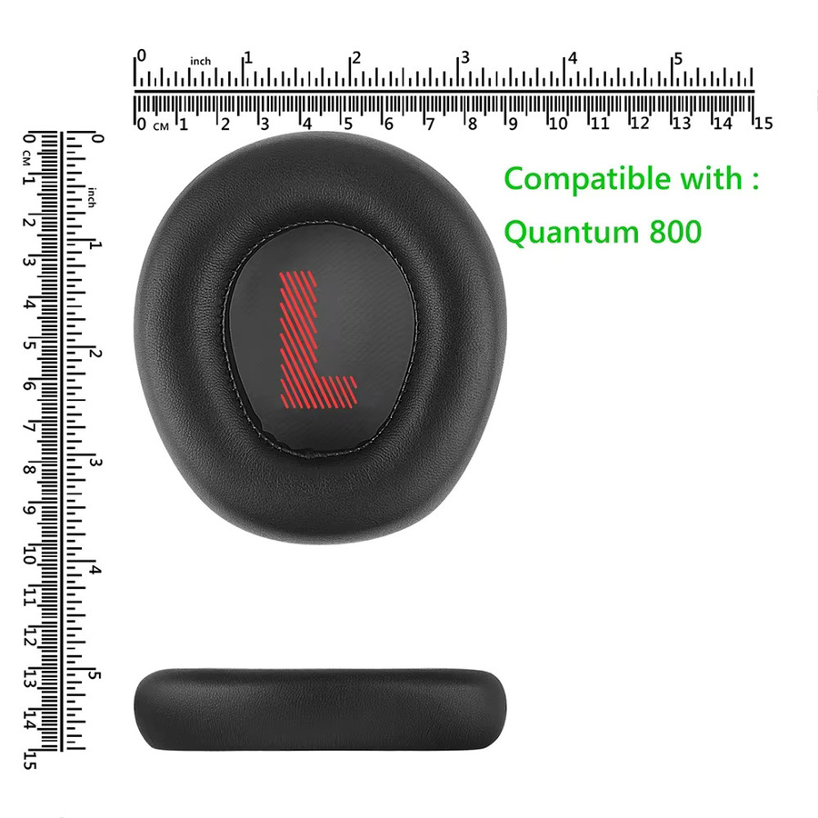 JBL Ersatz-Ohrpolster aus Proteinleder für Quantum 800 Q800 kabellose Kopfhörer, Schwarz - Bild 6