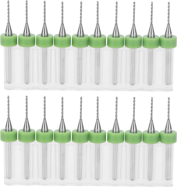 TOMTOP 20er Set Mikro Spiralbohrer aus Wolframstahl für PCB Leiterplatten in Silber - Bild 1