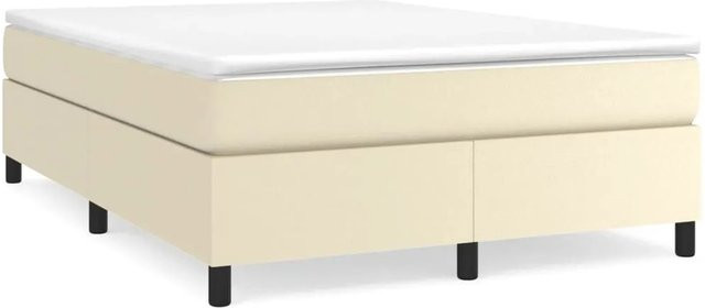 vidaXL Boxspringbett in Beige aus Kunstleder, B/T: 140 x 190 cm - Bild 1