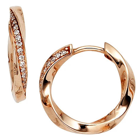 Colfem Creolen 585 Rotgold, Diamant, Damen - Bild 1