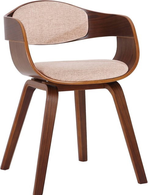 CLP Esszimmerstuhl Kingston ergonomischer Lehnstuhl mit Stoffbezug und Holzgestell - Bild 1