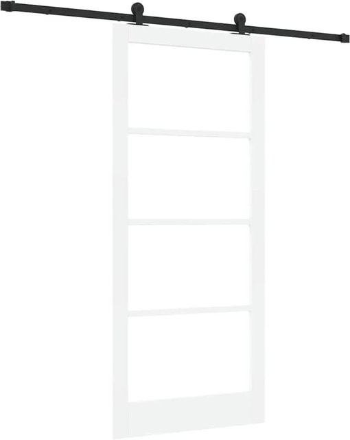 vidaXL Schiebetür ORKDAL in Weiß aus Massivholz Kiefer und Glas, B: 93 cm, H: 211 cm - Bild 1