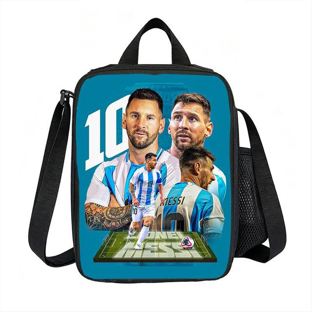 Fancy Style Studio Isoliertasche Messi Motiv Blau, Auslaufsichere Thermotasche für Brotdosen und Lebensmittel - Bild 1