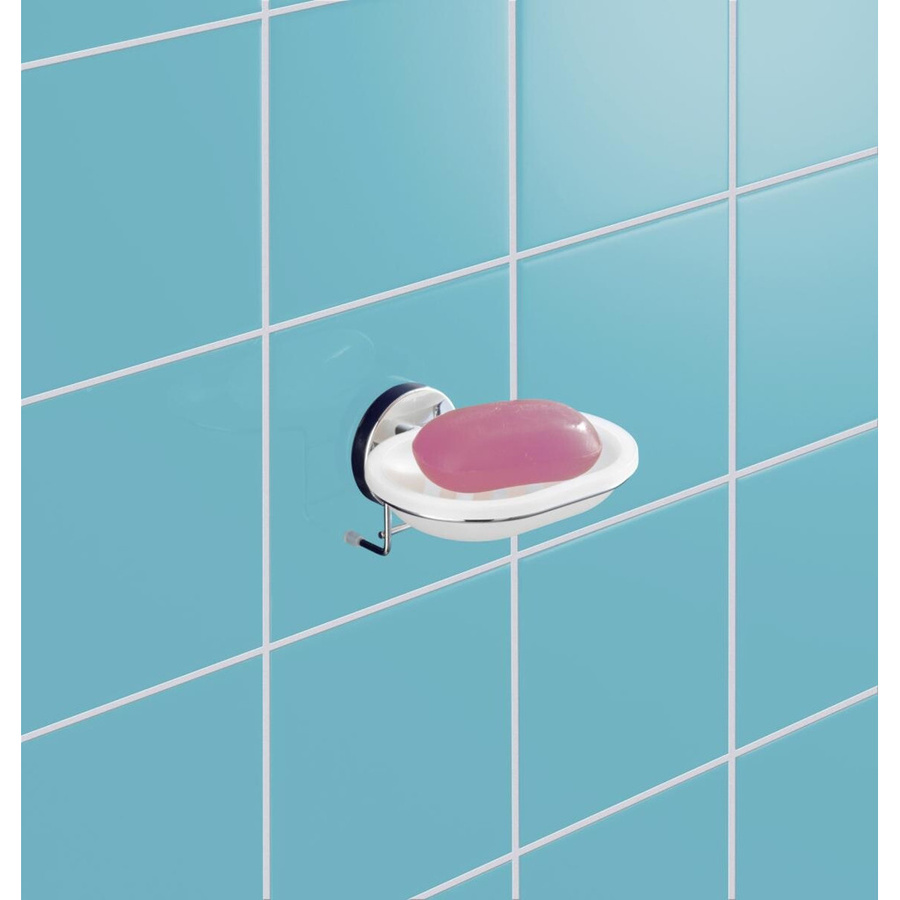 Wenko Vacuum-Loc Wand Seifenablage Milazzo in Chrom und Weiß, B/H/T: 13 x 6 x 12 cm - Bild 3