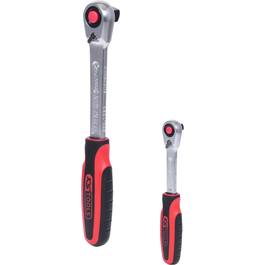 KS Tools SlimPOWER Umschaltknarren-Satz 2-teilig aus Chrome Vanadium in Silber, 1/4 Zoll und 1/2 Zoll - Bild 3